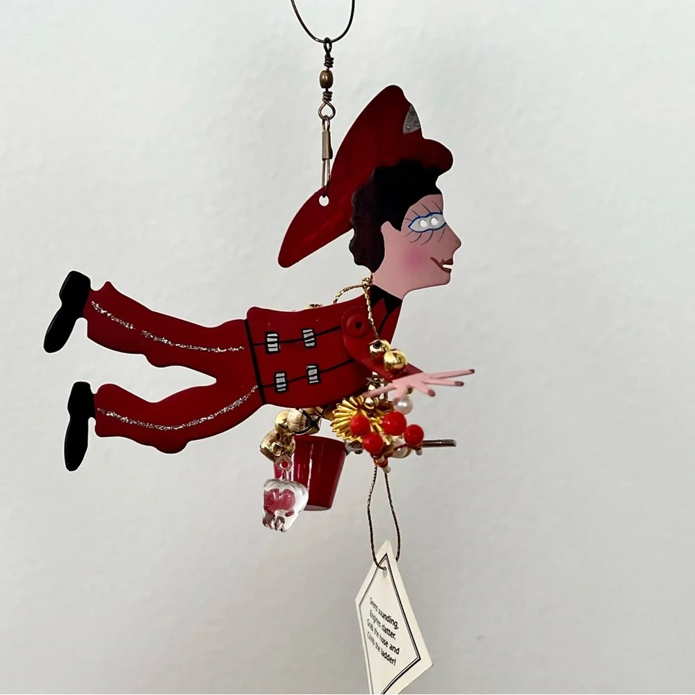 NIB Vintage 2000‎ Karen Rossi - Fanciful Flights Ornament - Metal Fireman